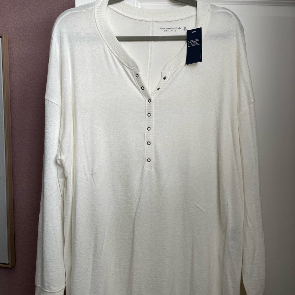 Abercrombie & Fitch Cream Cozy Knit Top